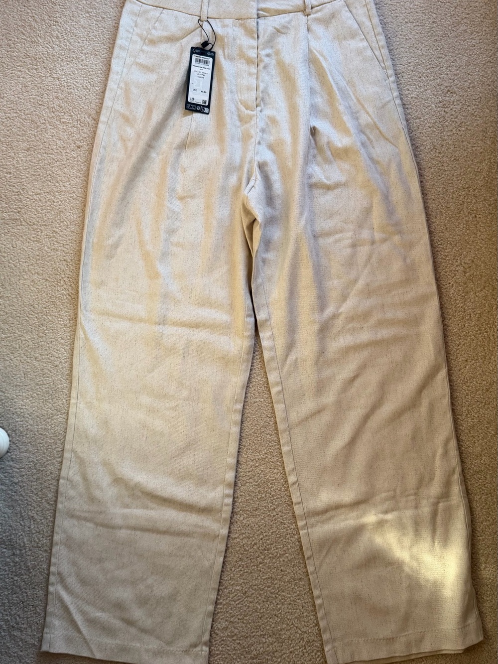 NWT Vero Moda VMSOFFIE High Waisted Wide Pant Castelijn Mode in Birch, 8/32”